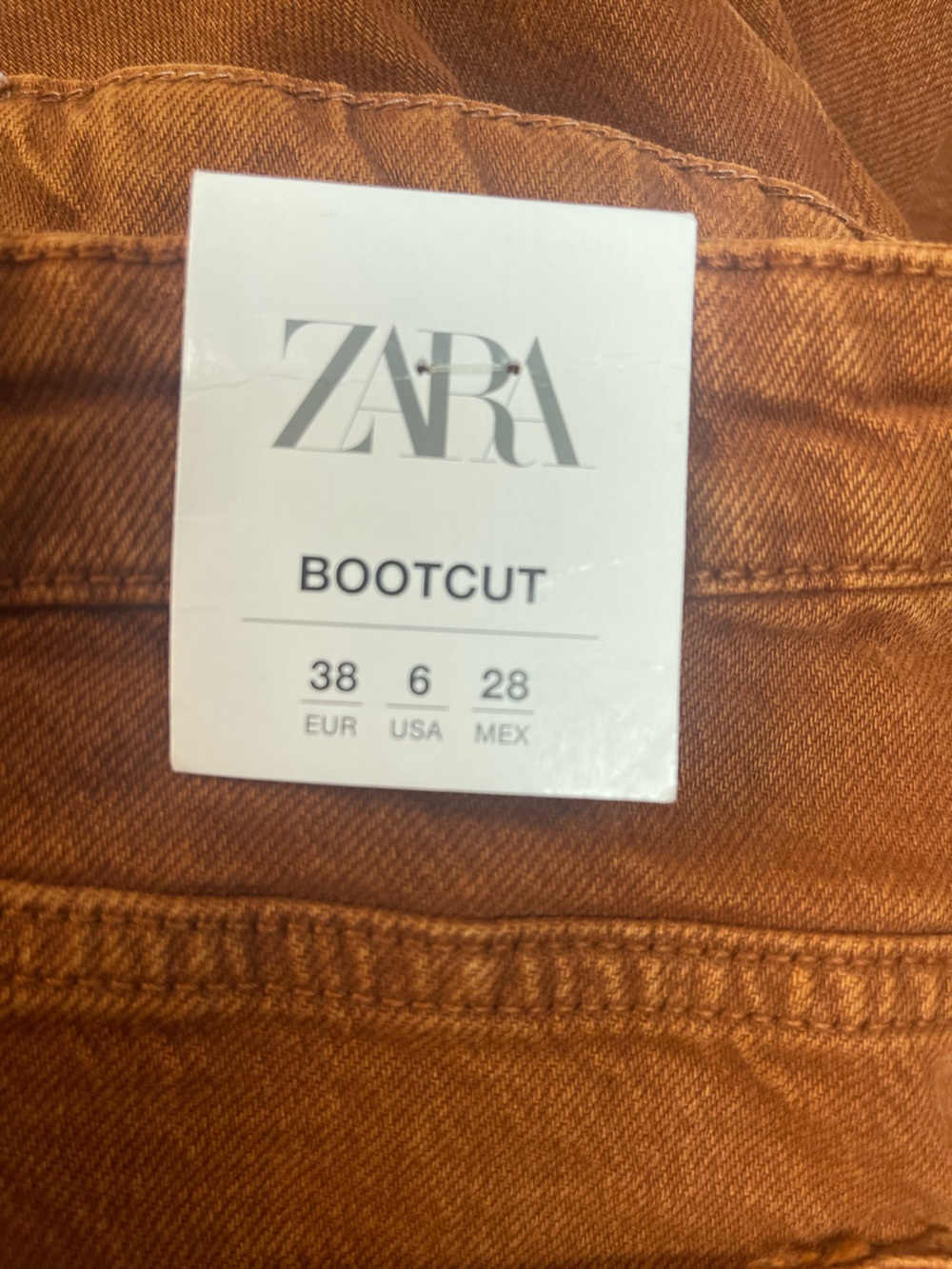 Zara Bootcut Straight Leg Jeans Brown - Picture 10 of 16